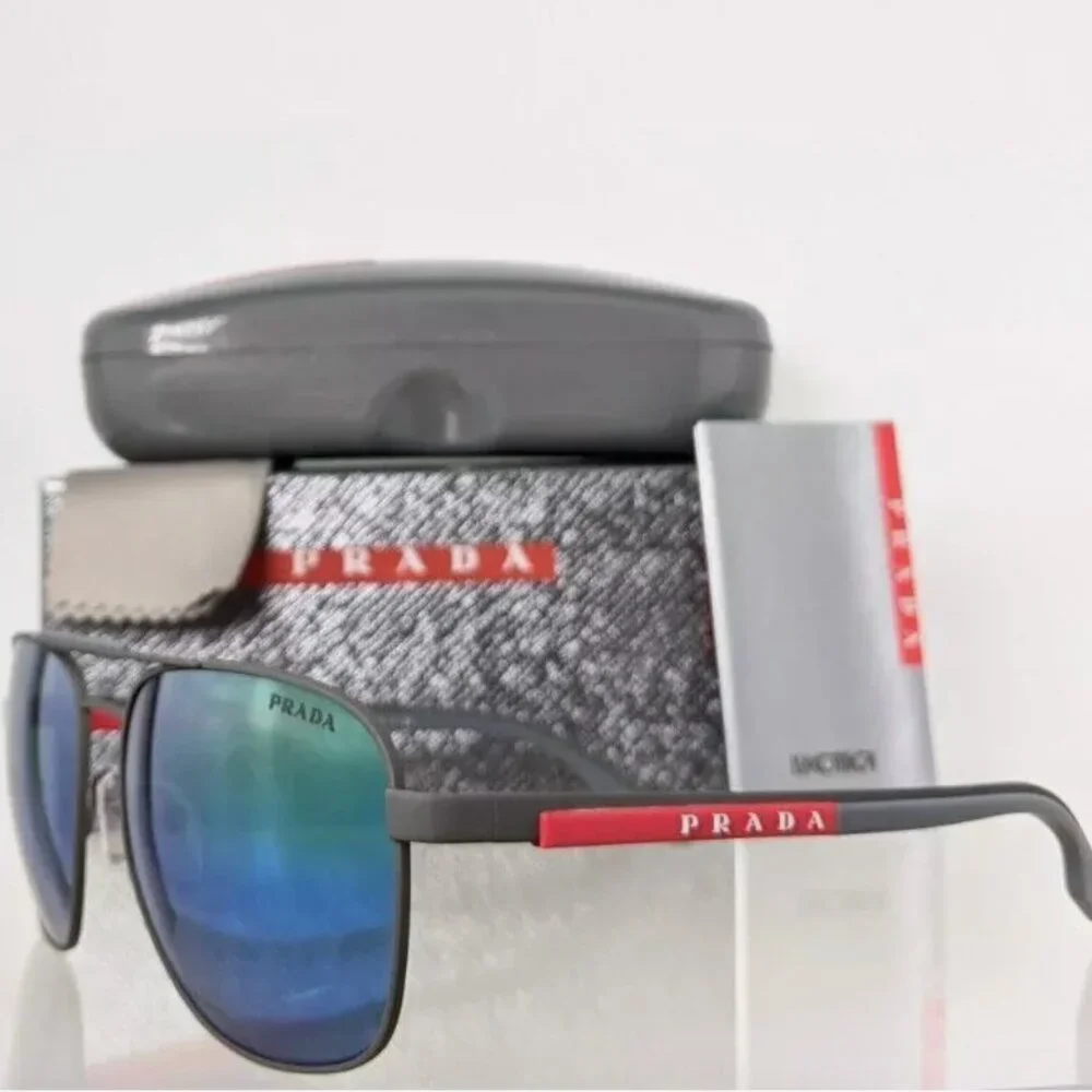 NEW Prada Sport 60mm Sunglasses Blue Tint